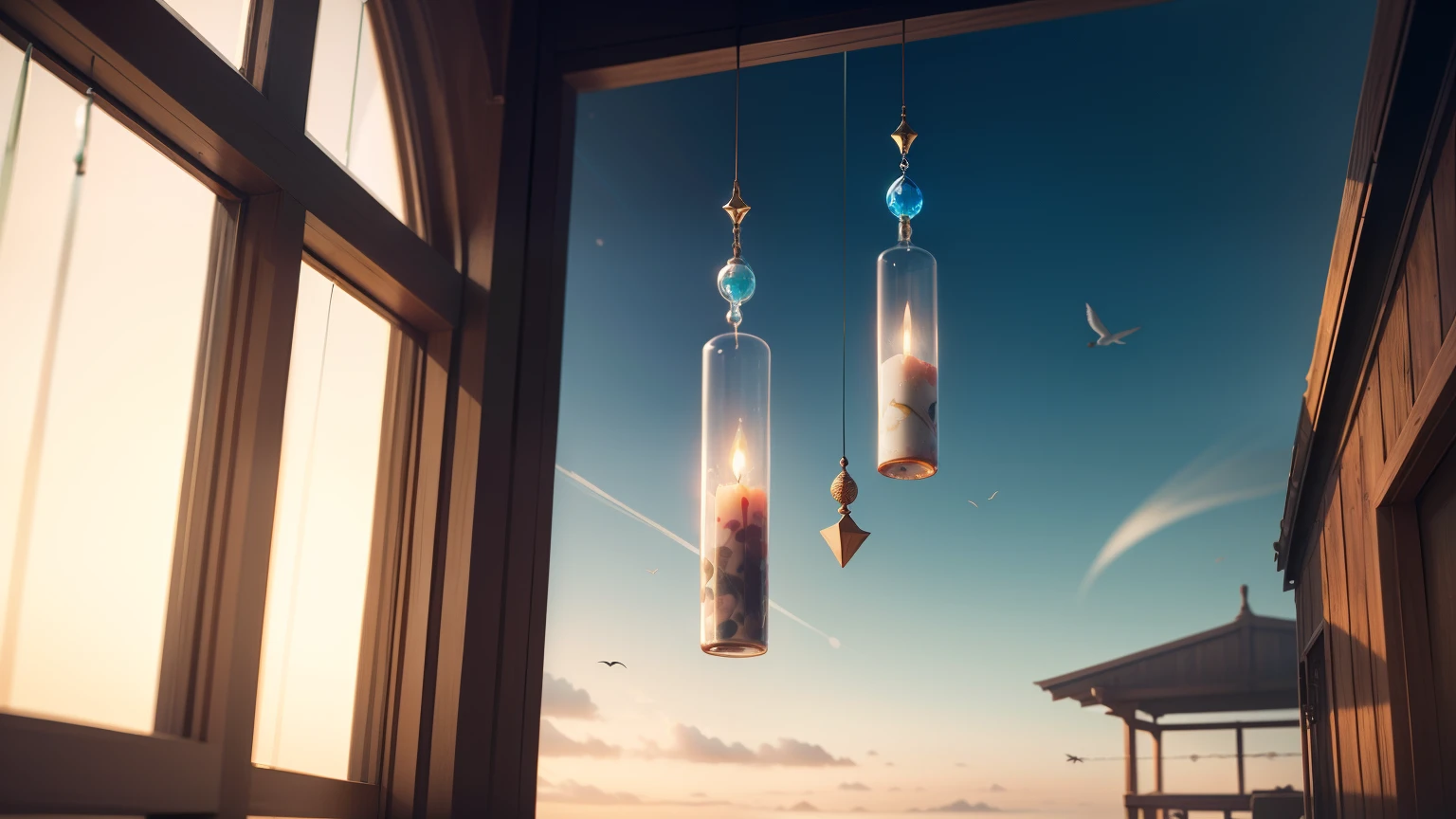 Glass wind chimes