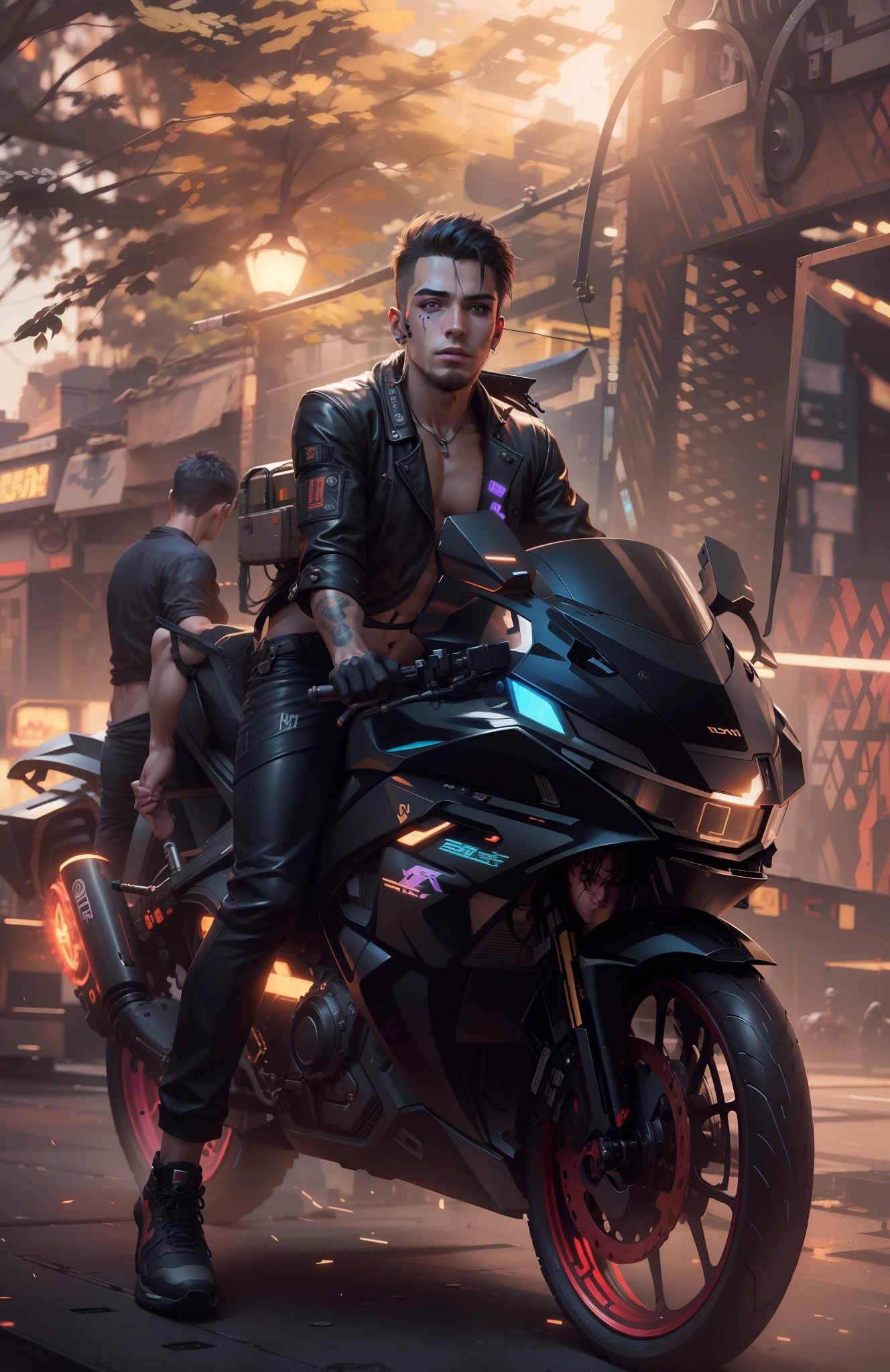 Change background cyberpunk handsome boy, realistic face, 8k, ultra realistic and don’t change my face with oil paint