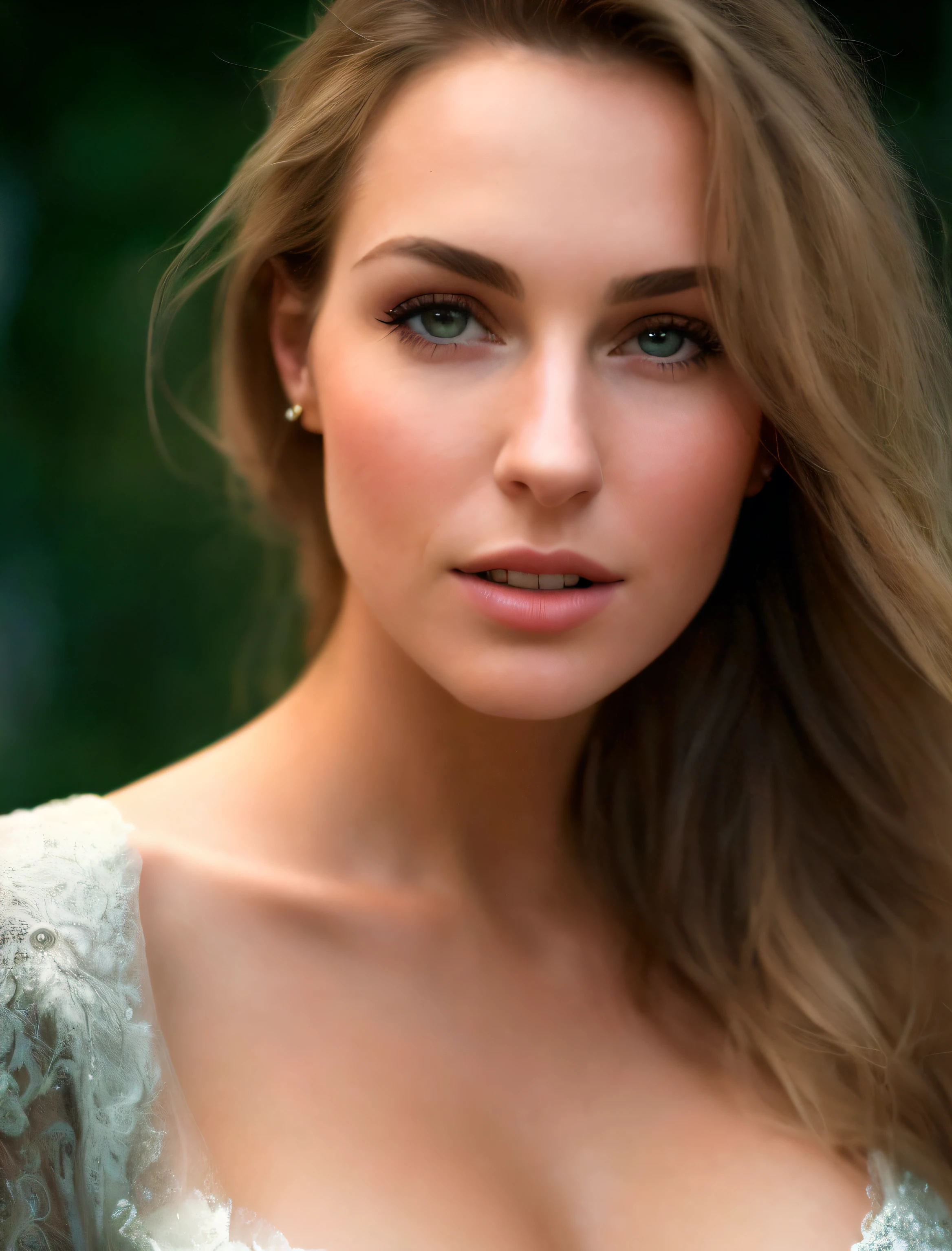 a close up realistic of a woman with long hair and a white dress, soft portrait shot 8 k, beautiful portrait photo, portrait of a beautiful model, photo of a beautiful woman, 60mm portrait, 7 0 mm portrait, close up portrait photo, stunning portrait, color photograph portrait 4k, gorgeous face portrait, beautiful delicate face, gorgeous portrait, detailed beauty portrait