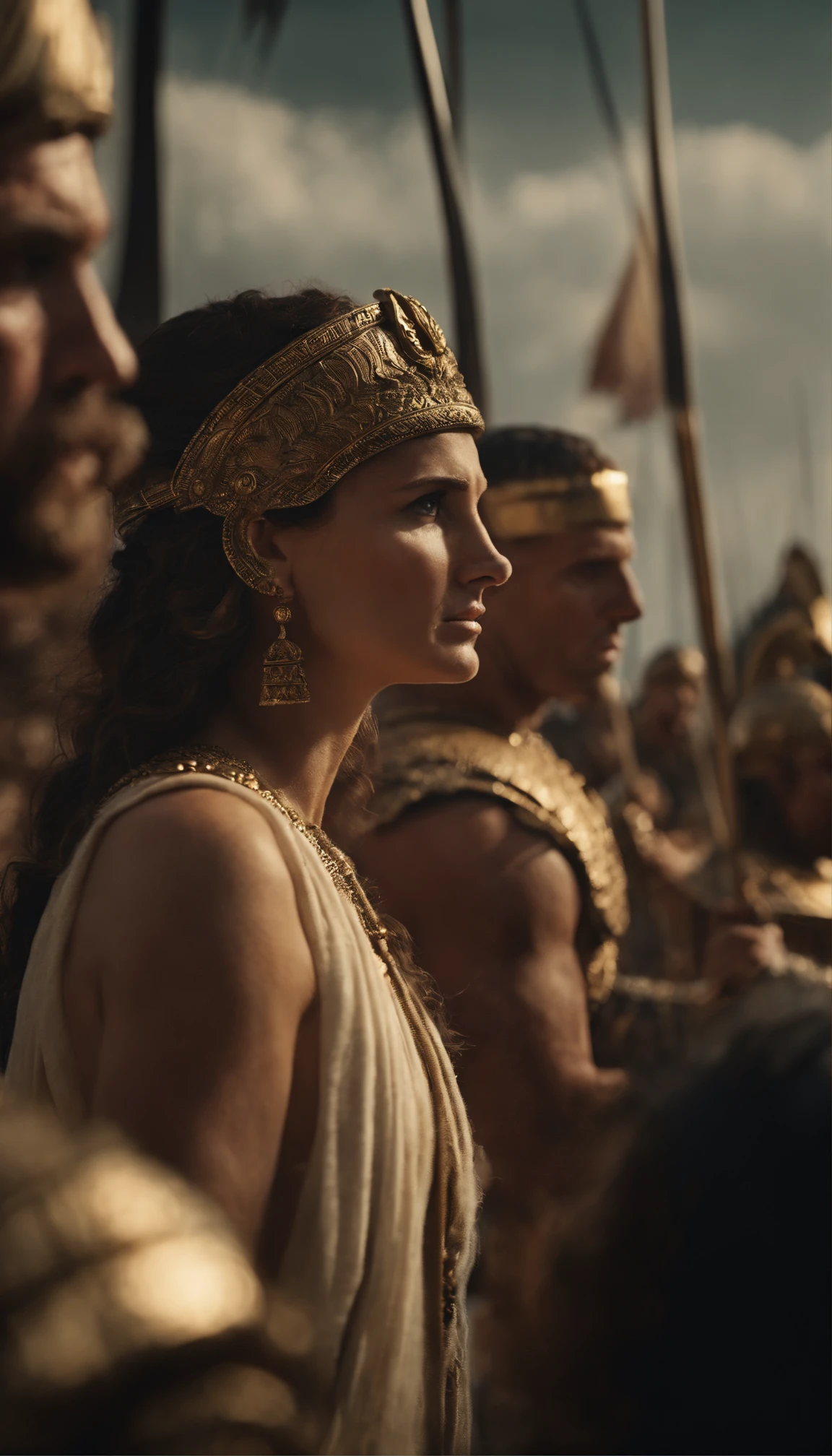 Battle of Actium, with Cleopatra and Mark Antony together facing Octavian's forces