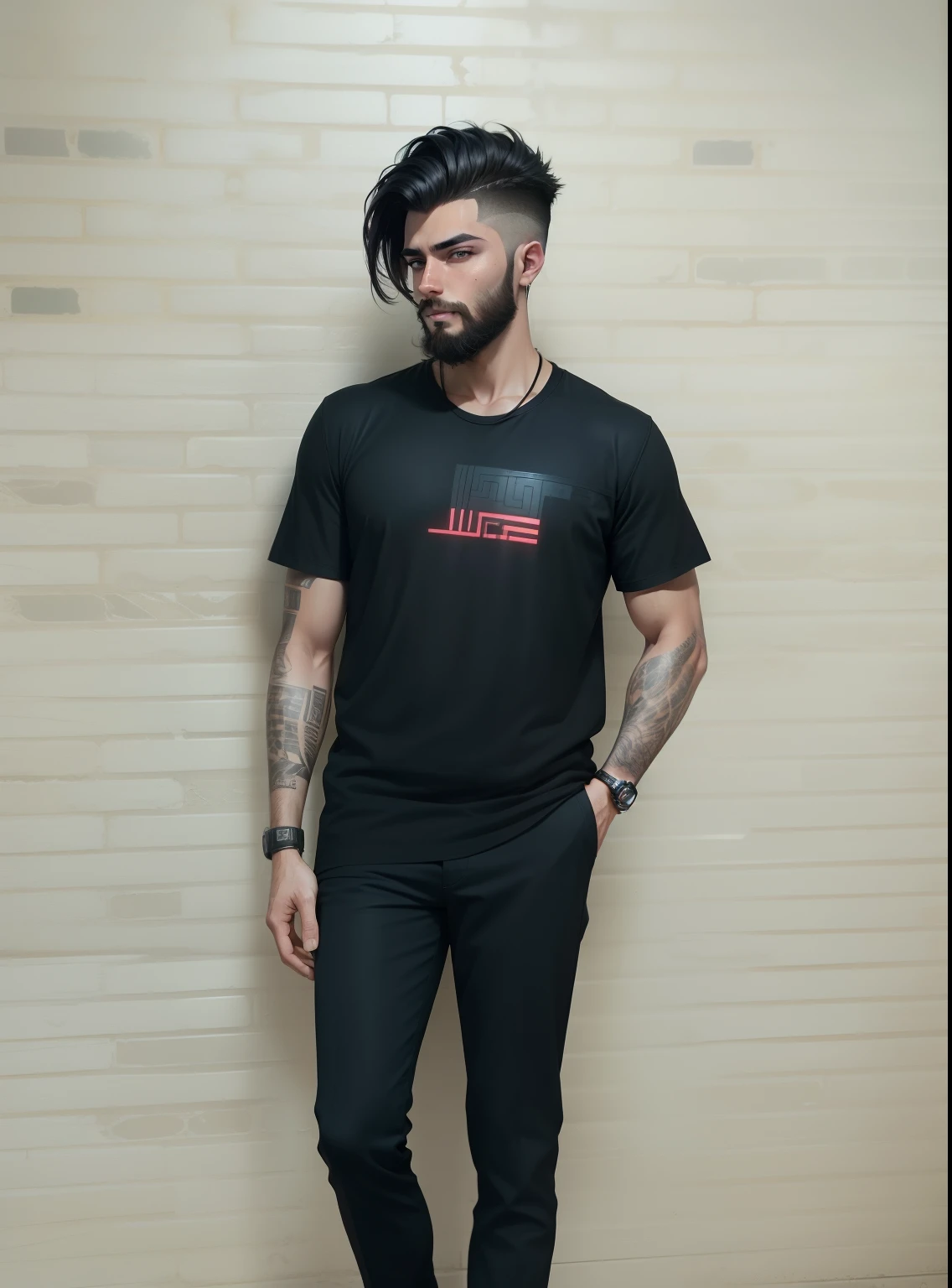Change background cyberpunk handsome boy realistic,, ultra realistic and same hair and beard style, in photo