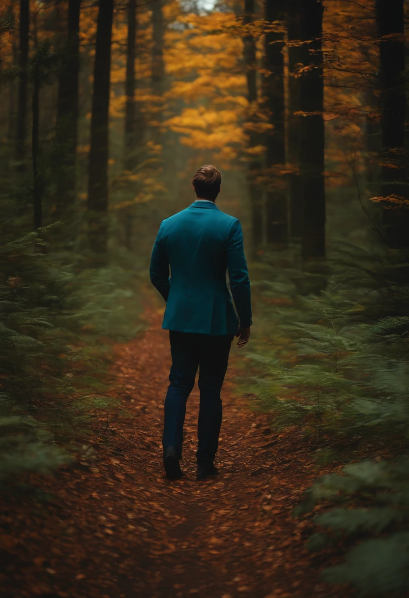 of a guy，Dingdall effect，ln the forest