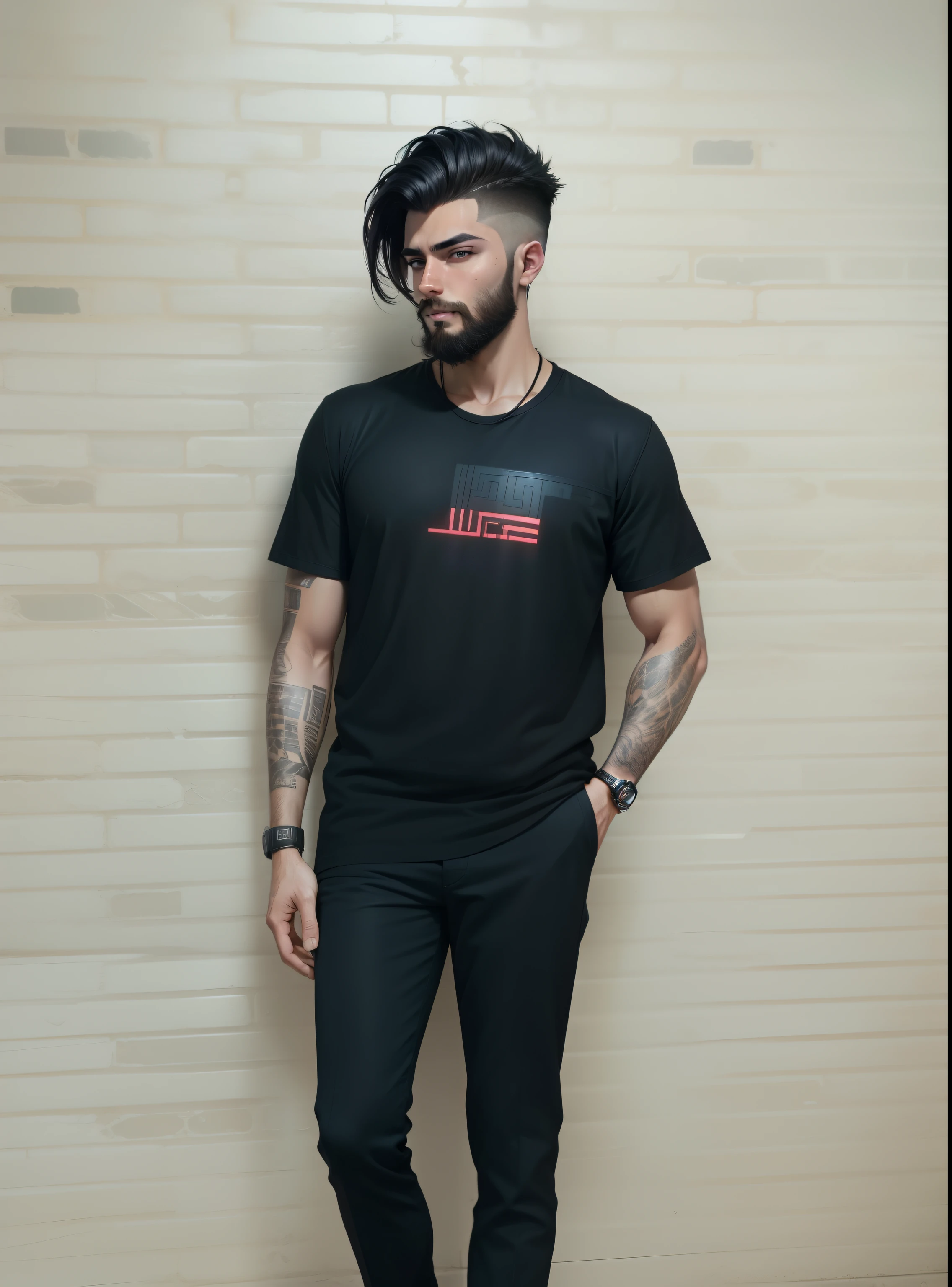 Change background cyberpunk handsome boy realistic,, ultra realistic and same hair and beard style, in photo