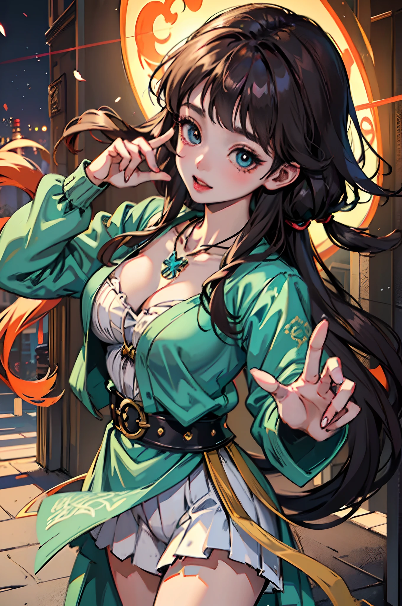 (Face focus:1.4,Super big eyes:1.4),Best quality, Masterpiece, Extremely detailed, high resolution, 4K, 超高分辨率, Detailed shadows, Perfect light and shadow,duo, Two girls in trendy costumes taking selfies on the street, Fantasy world,colorful pigtail, anime cosplaying, Anime style mixed with Fujifilm, Cute, big laughter, , Sexy,(Alebriès Art Style),PureErosFace_V1,Urzang-6500-V1 Edition, Edition.1,fantasyoutfit,The princess's eyes widened,Dream necklace,Fantastic ribbons,Dream rings,Fantastic jewelry,Fantastic hair accessory,Dream belt,Studio light,