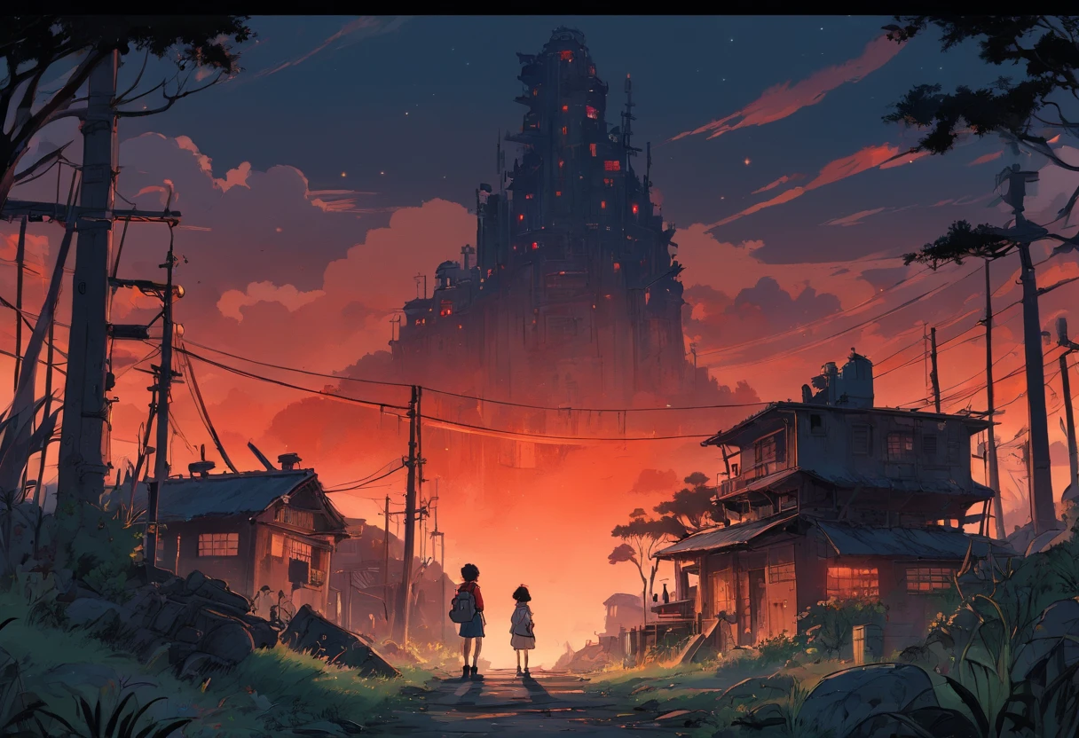 Post-apocalyptic war, tonos de color blanco, negro, Red and rust colors, sobrevivientes, vegetation, sombras, gloomy atmosphere, oscuridad, ((noche)), portada de un libro