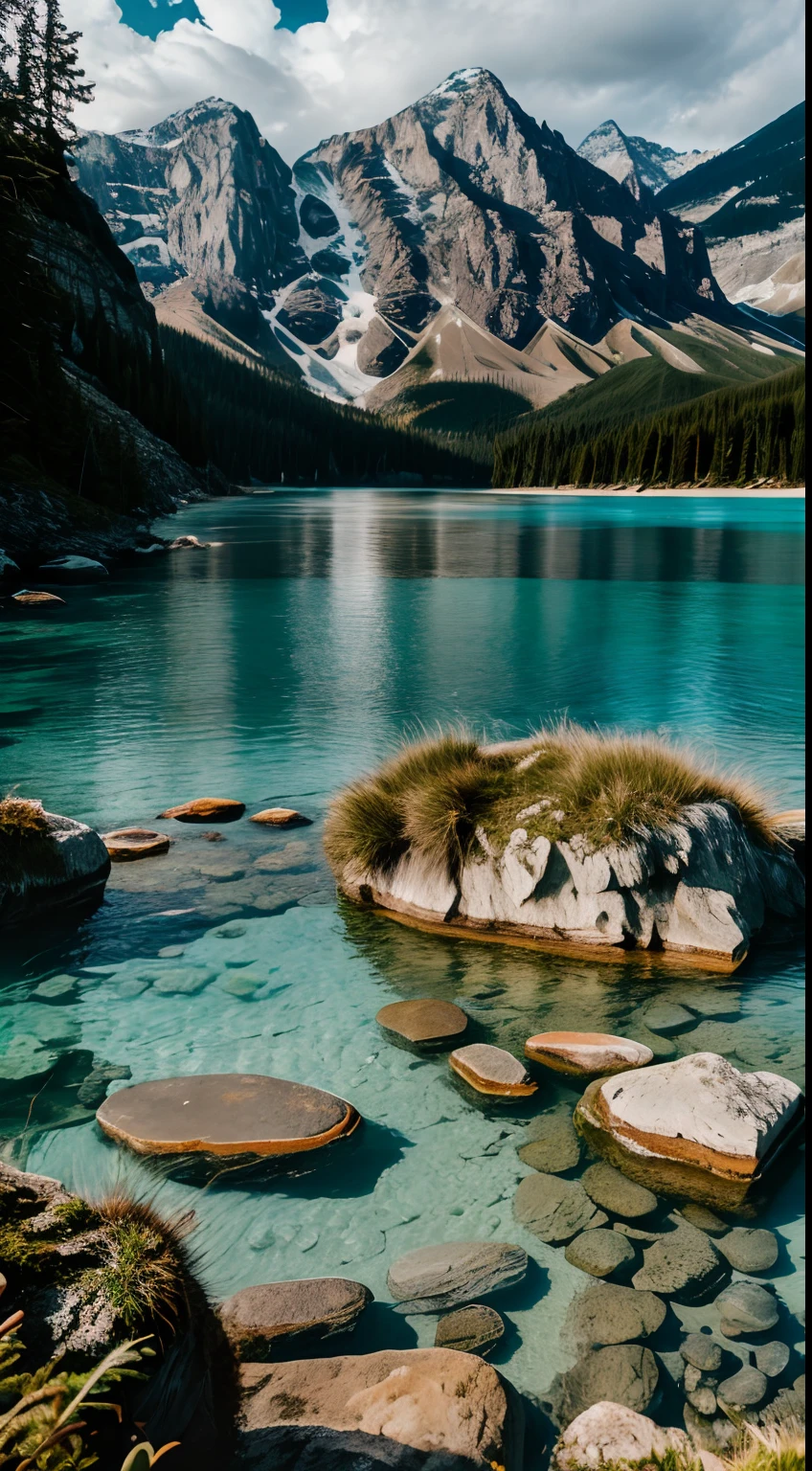 RAW photo of a landscape, small details, photorealistic, ultra-realistic photo, 8k uhd, dslr, soft lighting, high quality, film grain, Fujifilm XT3, (masterpiece), blue water