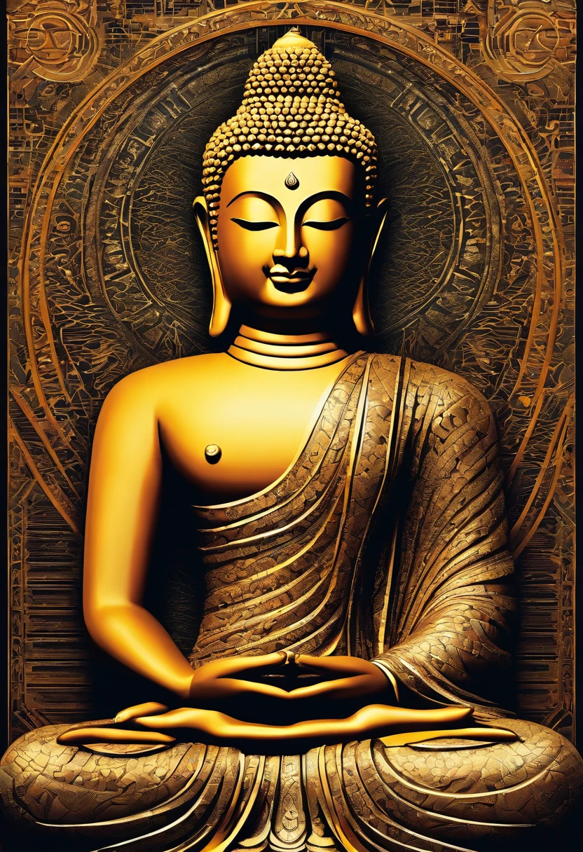 BUDDHA STATUE, stone, Texture, Tall, Majestic, The background is illuminated by sunlight