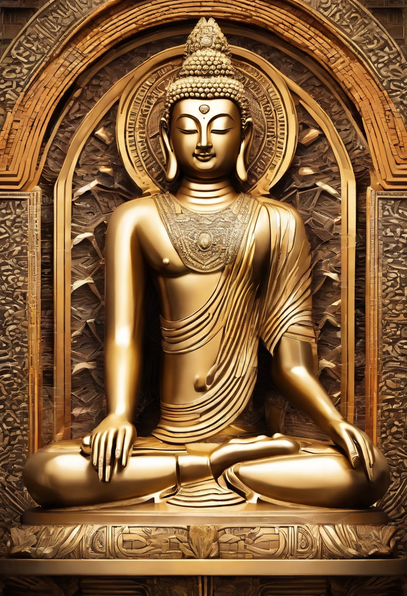 BUDDHA STATUE, stone, Texture, Tall, Majestic, The background is illuminated by sunlight