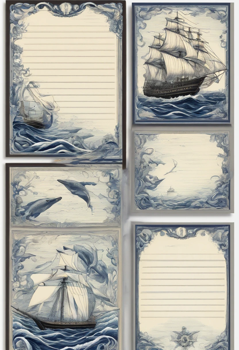 Four-piece set of opera stationery