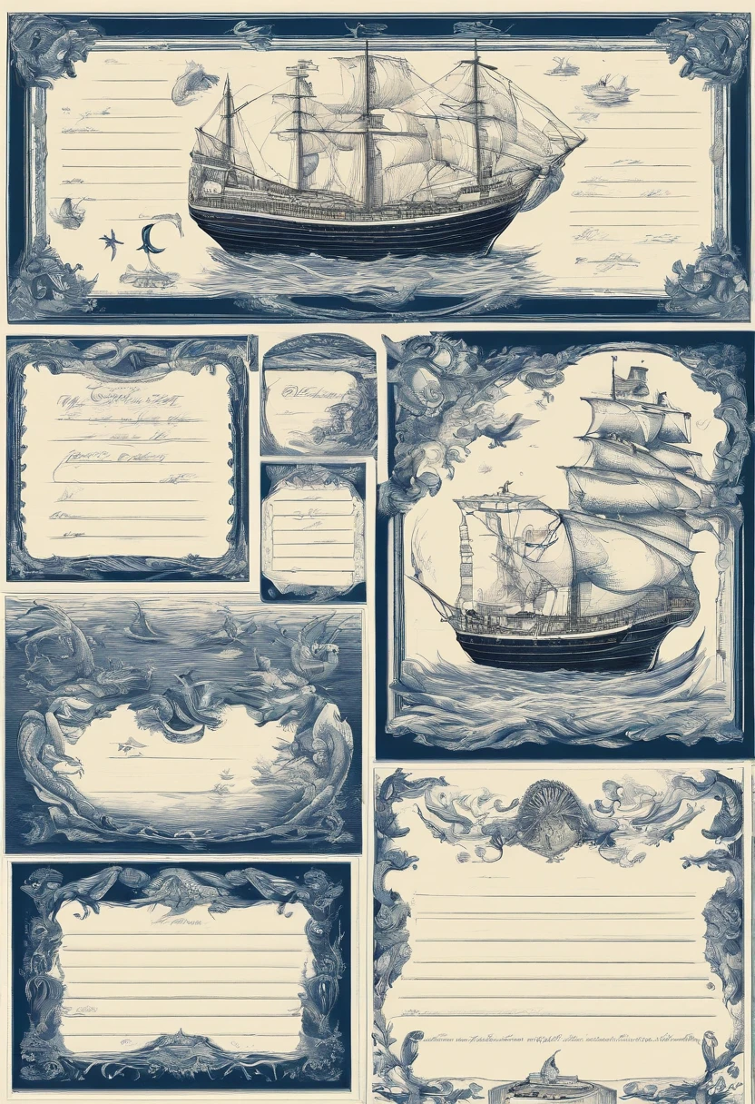 Four-piece set of opera stationery