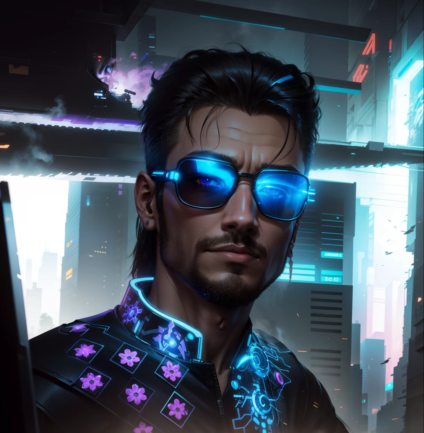 Change background, cyberpunk, realistic face, avatar, handsome boy, 8k