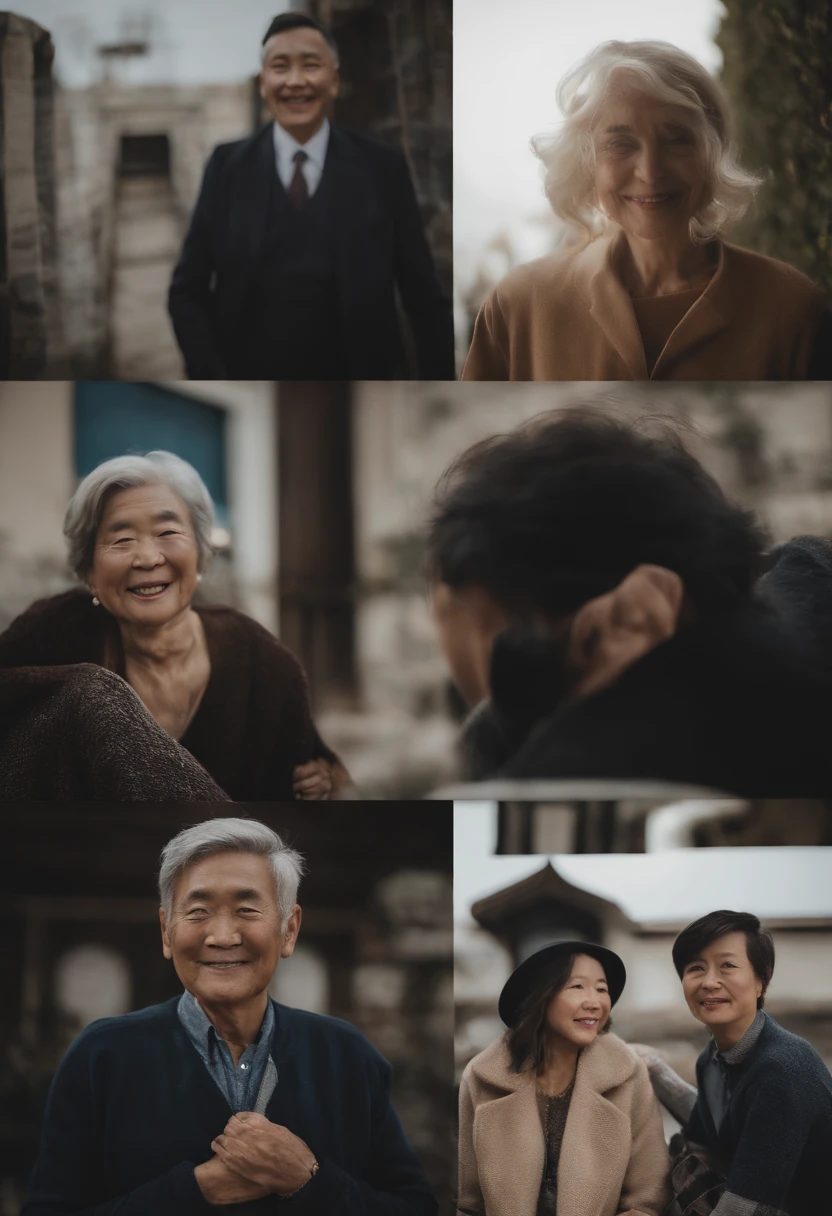 Family Photography、４a person、ember２a person（sixty years old、30-years old）、female pervert２a person（55 years old、26 year old）、Side by side、frontage、a smile、top-quality、８K、clear eyes、vivid、