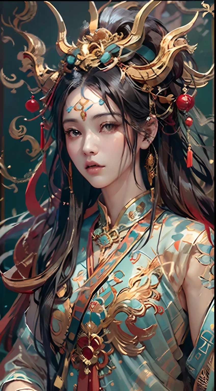 1womanl，Young and beautiful，dragon girl，Half human, half dragon，Under water，[Journey]，Bibo Lake，Wear ancient Chinese costumes，Has the characteristics of being half human and half dragon，A combination of mythical creatures, Man and Dragon，(Best quality,4K,8K,A high resolution,Masterpiece:1.2),Ultra-detailed,(Realistic,Photorealistic,photo-realistic:1.37)