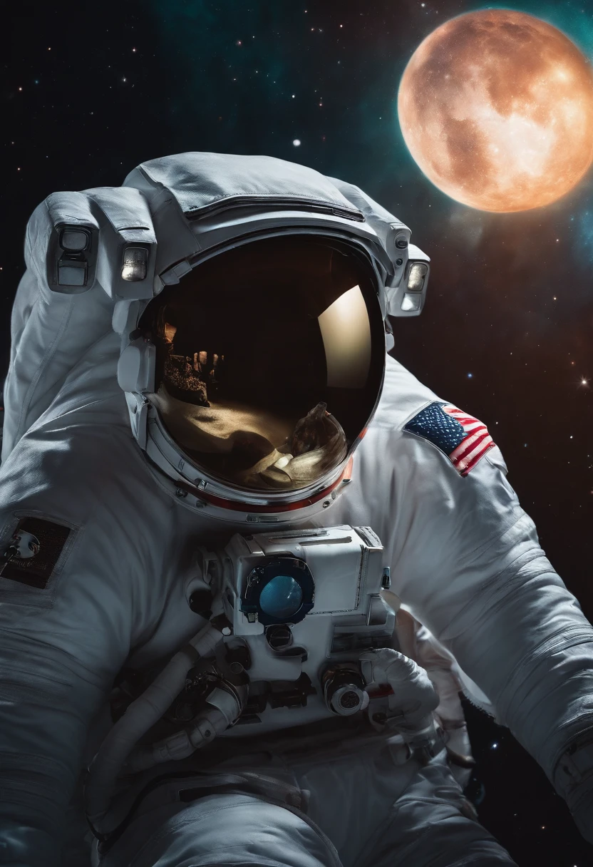 jovem astronauta com capacete nas maos e olhando pra mim