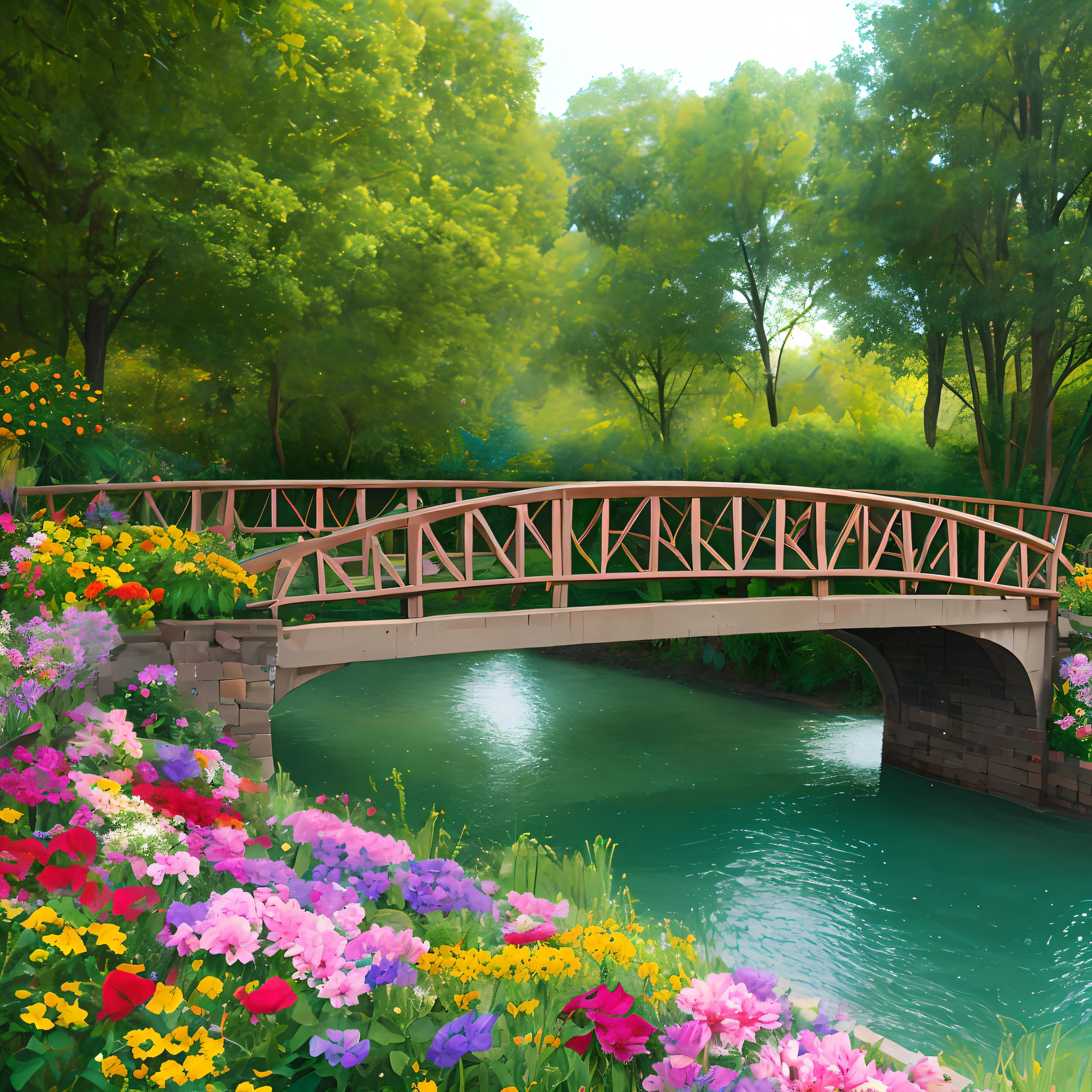 A bridge to your heart, flowers, 8k --auto