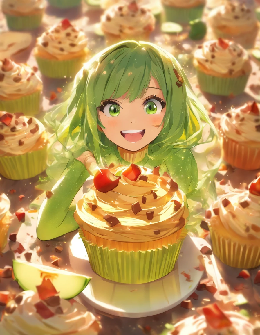courgette, Bacon, Chocolate chips, Cupcakes, Caramel syrup, apples