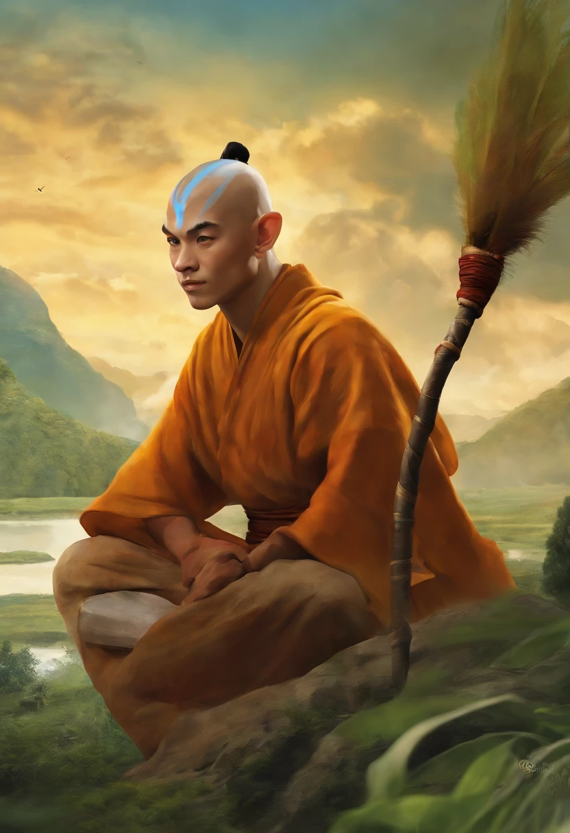 The prompt I generated for the theme "avatar aang" is:
"Aang, the last airbender, in a picturesque landscape, with flowing winds and wisps of air, surrounded by vibrant colors. (best quality, realistic), highly-detailed, anime-style artwork with smooth lines and intricate shading. Aang's expressive blue eyes glowing with a sense of adventure and determination. His distinct arrow tattoo on his forehead and his traditional airbender robes flowing in the wind. A serene atmosphere with a touch of magical aura in the background, symbolizing Aang's connection to the elements. The soft, diffused lighting accentuating the tranquil setting and highlighting the natural beauty. A perfect balance of green landscapes, clear skies, and breathtaking scenery, transporting us to the world of Avatar."
Please note that this prompt is just an example based on the given theme. You can build upon it and add more specific details to make it even more engaging and tailored to your vision.