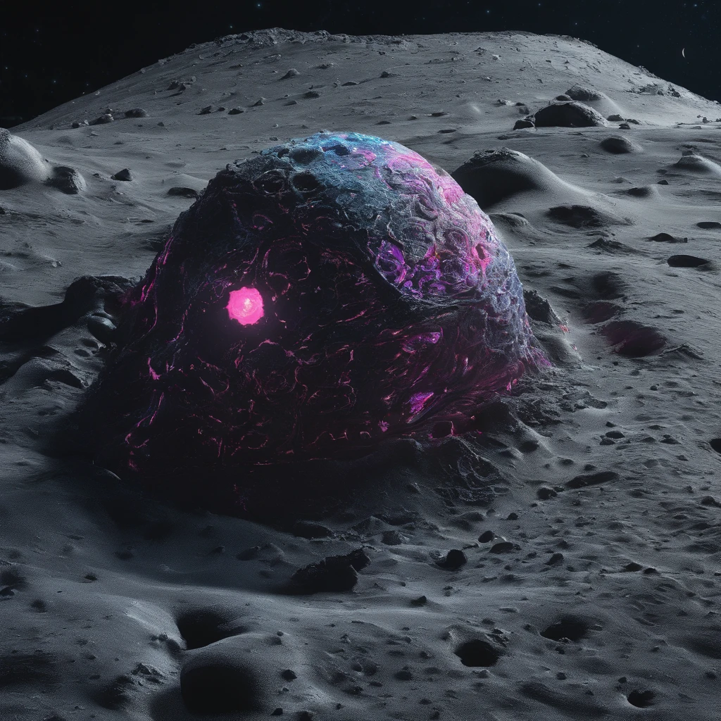 Lunar soil 32K（tmasterpiece，k hd，hyper HD，32K）Subconscious mines，Stereo equidistance，starlights，Dingdall effect，Light and shadow intensification，3D modeling，Four-dimensional model，Hyper-realistic engine，rendering，Studio lighting，The light shines，Fantasy atmosphere，vibrant with colors，8K，Surface reflected light