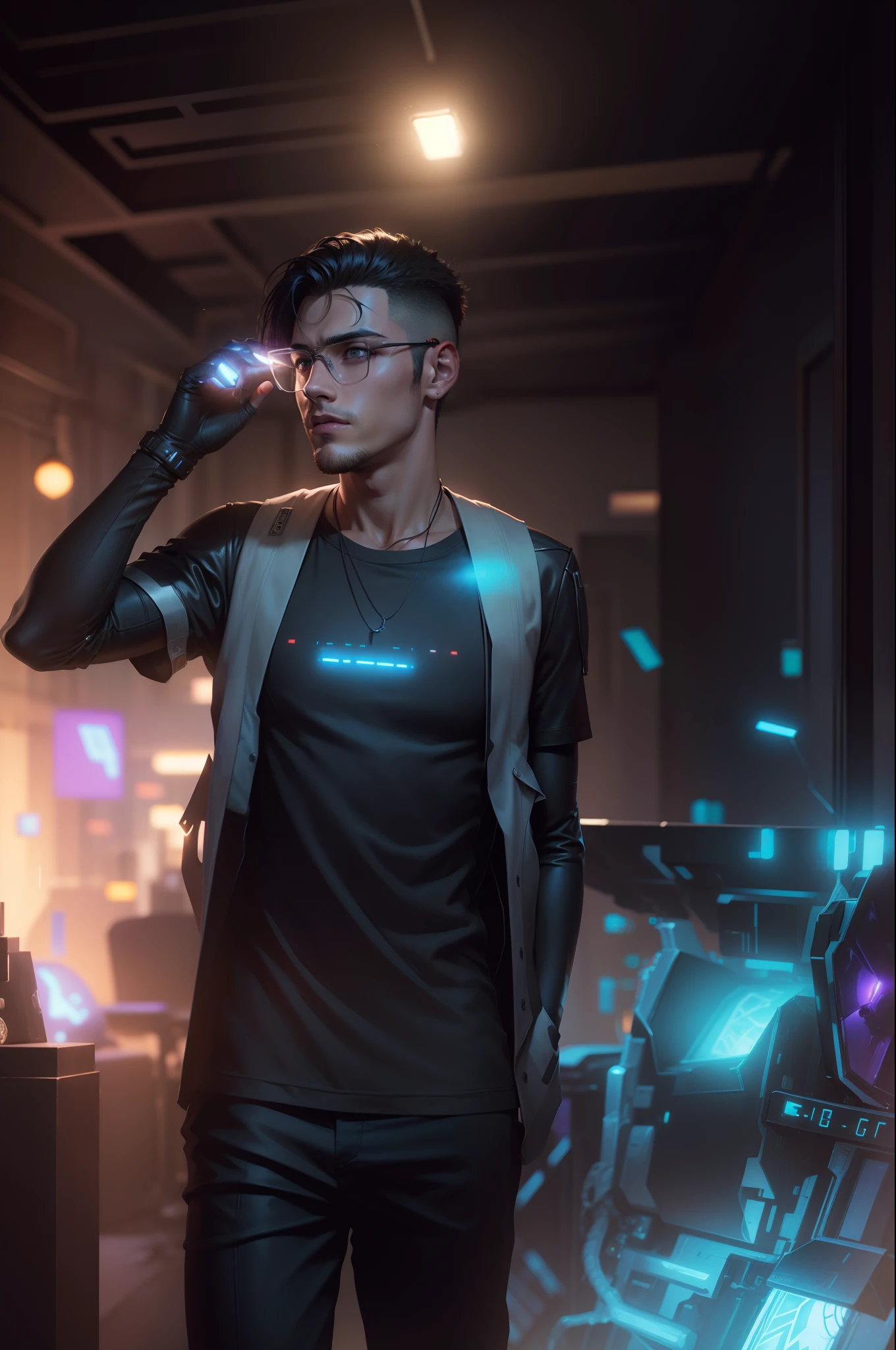 Change Background cyberpunk sunlight handsome boy, realistic face,8k, ultra realistic.