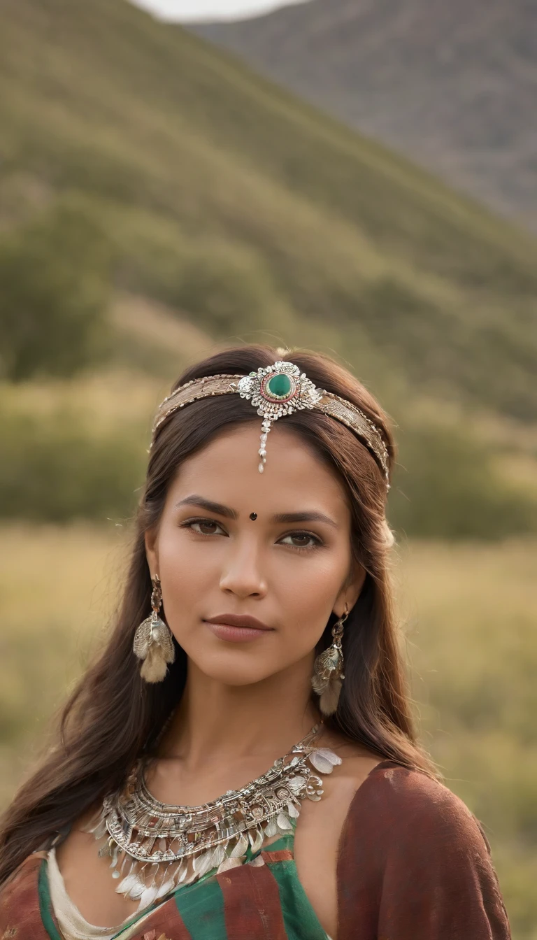 <lora:Mrunal_Thakur-10:0.9>, (photo of a gorgeous woman), (professional photography), (scenic valley background), ((as a viking beauty)), ((portrait)), ((viking hairstyle)), masterpiece, best quality, (eye contact), (looking at the viewer), centred, (shot from front), blurred_background, proportional