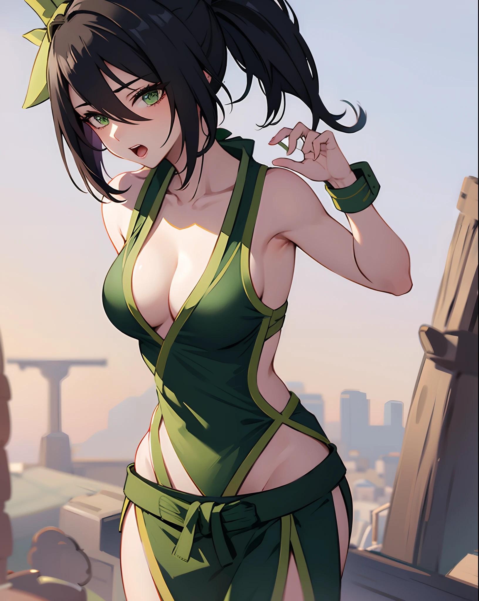 shirt lift, small boobs, ninja clothes, akali, akali lol