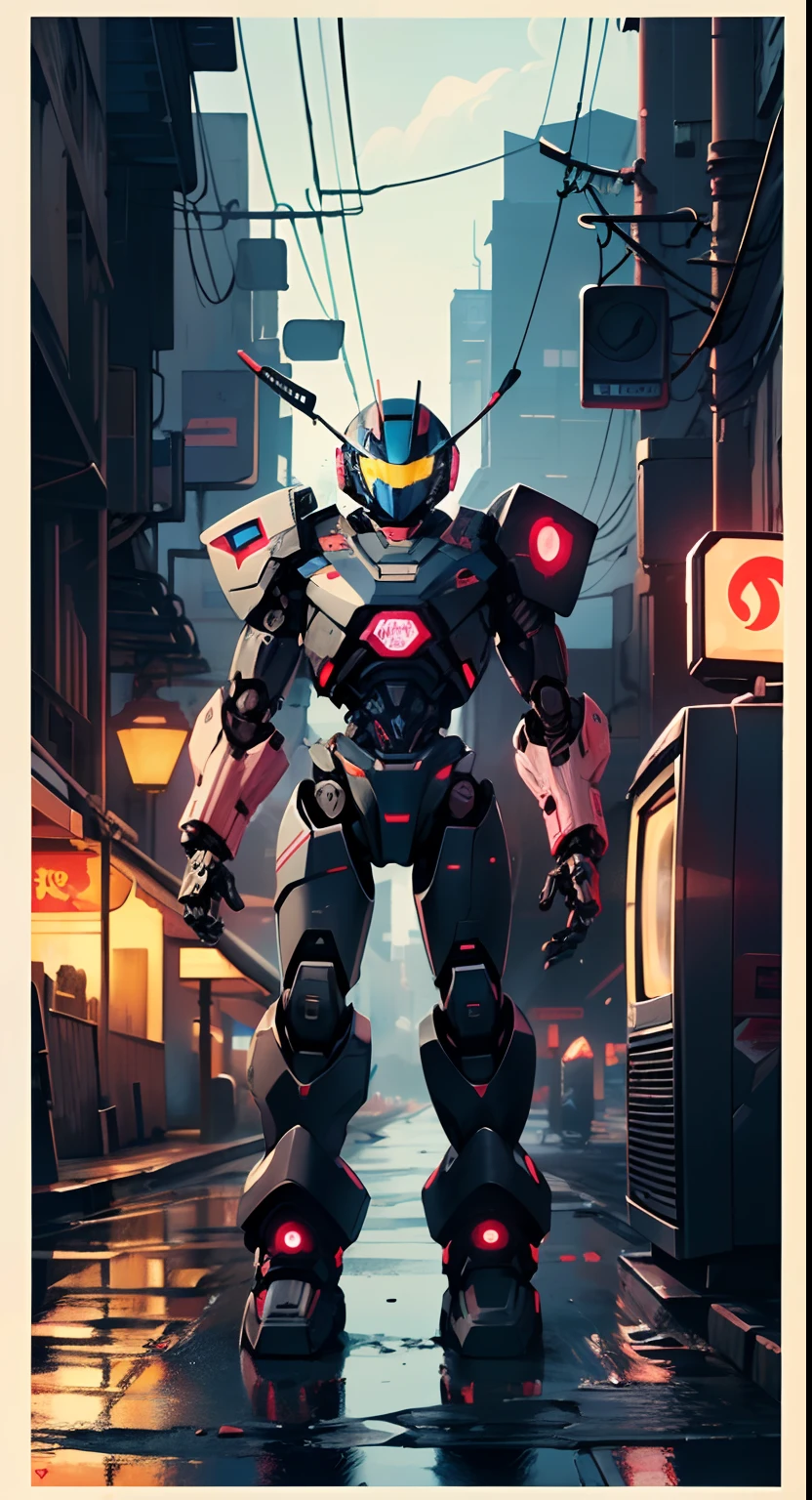 (((TV robot with mechanical arms and legs))),
(((tiny little robot))) with ((((TV head)))). He has (((shaped like a cube with mechanical arms and legs))),and a (((screen on his face))) that displays emoticons and coded messages,Strange head, black tv head,detailed TV head,intricate robot,
(((Object_head,televison_head))),
(dynamic pose:1.0),solo focus,(centered,scale to fit dimensions,Rule of thirds),
cyberpunk city by the ocean at night, with bright neon signs and dark stormy clouds and puddles, scenery:1.25,
highres, sharp focus, (ultra detailed, extremely detailed), (photorealistic artwork:1.37),(extremely detailed CG unity 8k wallpaper),((synthwave background theme)),(((vibrant colors))),(intricate background),(masterpiece),(best quality),