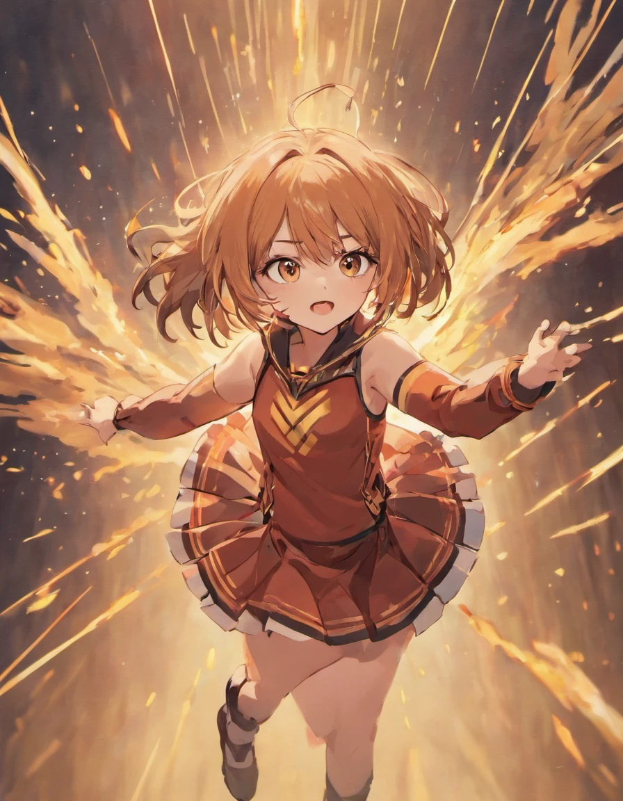 Uma garota girl cabelos azuis olhos marrom inspirada medaka, high school clothes, peitos grandes, imagem de alta qualidade