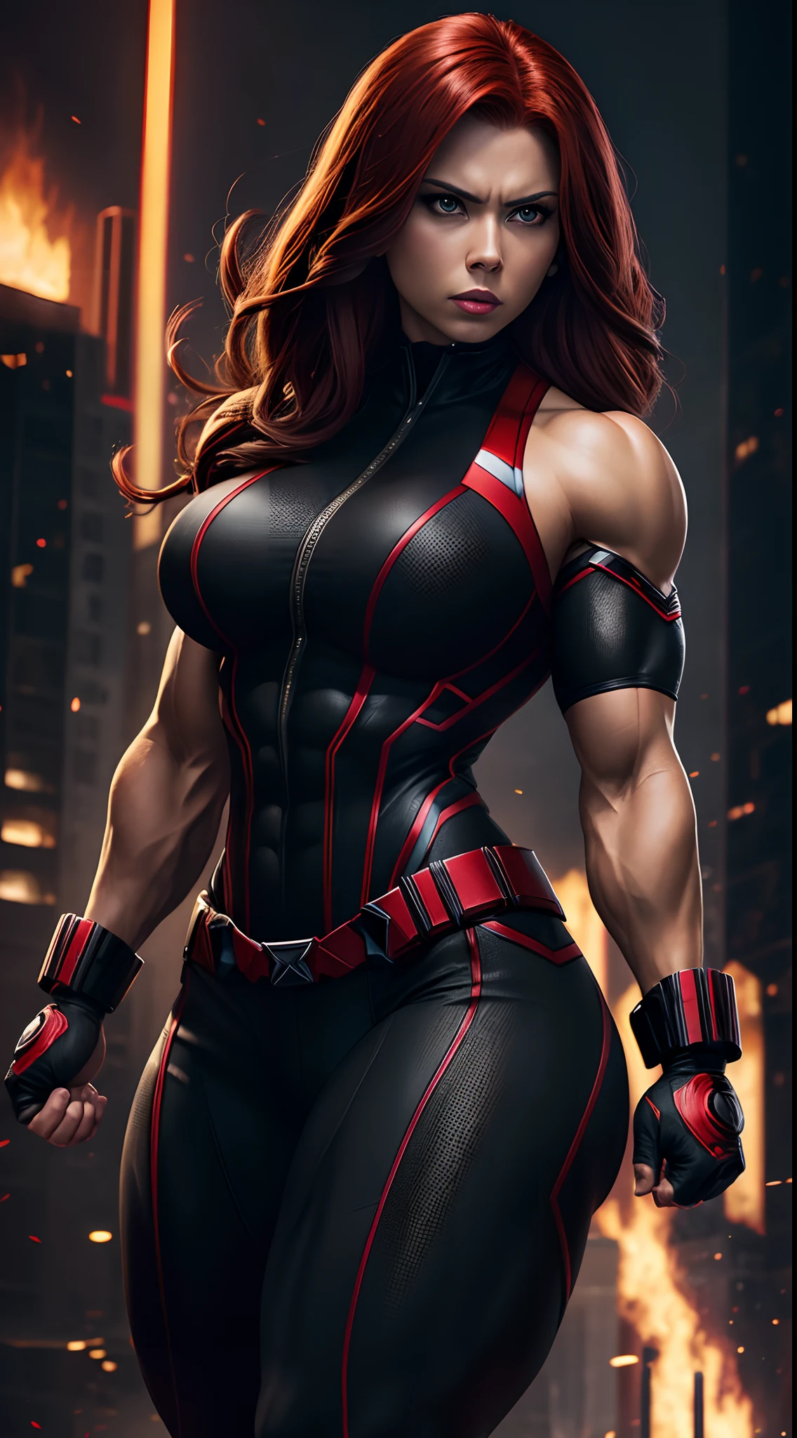 Wolverine X-Men , flet ,  A beautiful woman. She has light brown hair that reaches around her shoulders. Her bangs are down, hiding her forehead. He is dressed in modern clothing and wears jeans. She has her arms crossed and a defiant look on her face. In her background is a secret, abandoned laboratory that stands in the darkness of night , roupa preta e amarela super heroi cobrindo o corpo todo 4k