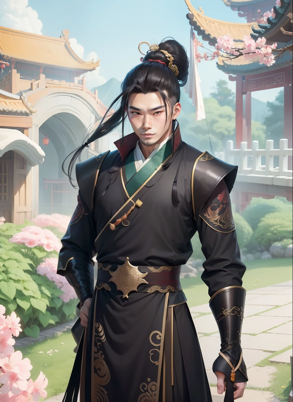 Zig, Chinese man, oriental, 22 anos, jovem, rosto jovial, cabelos longos e marrom, hanfu, roupas tradicionais chinesas