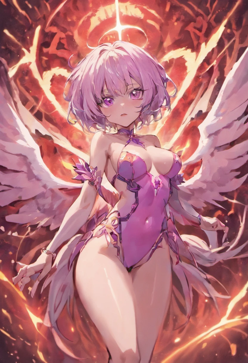 werna, black sclera, wings, dragoness, big breast, vagina ,white body, pink wing, nipples, bakugan