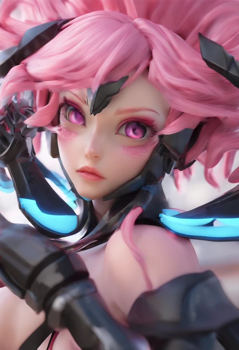 werna, black sclera, wings, dragoness, big breast, vagina ,white body, pink wing, nipples, bakugan, solo