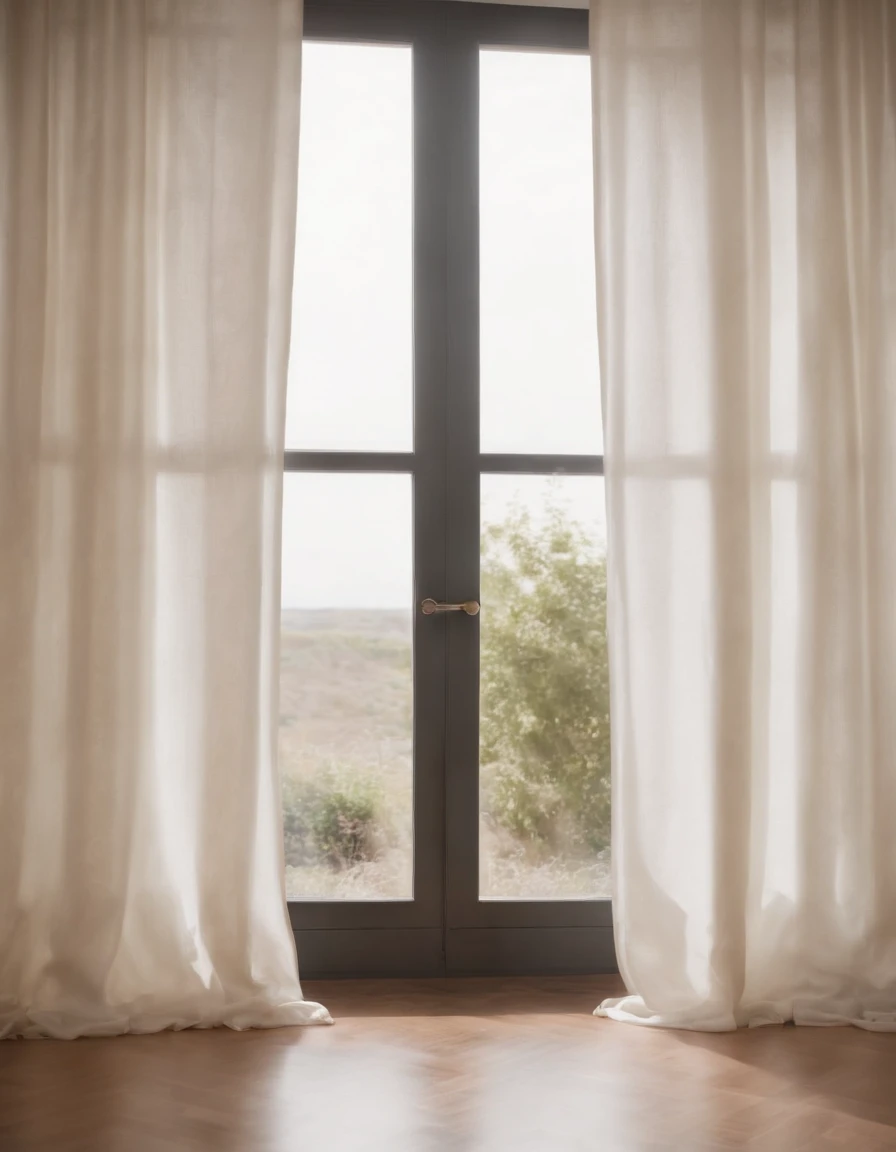 Obese white male,Look out the window through the gap in the curtains,8K,hyper realisitc,eventide,