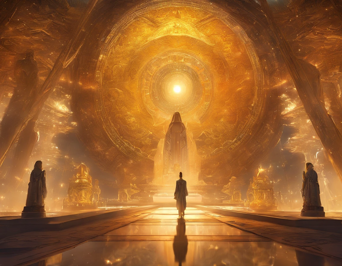 Interstellar，Endless space，The huge Maitreya Buddha statue rushed towards the huge space-time tunnel，Highly detailed portrait of a huge golden Buddha with the halo of the sun god，ssee-through，depth of fields，((Masterpiece))，(Best quality))，Magnificent space image scene，surrealism, Super detail, ccurate, Best quality, hyper HD, Masterpiece, Anatomically correct, A high resolution, 16k
