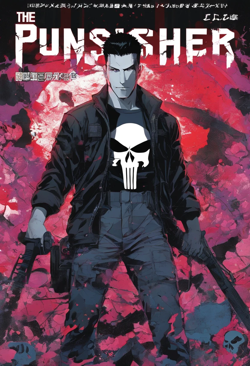 The Punisher as a ager , style anime berserk