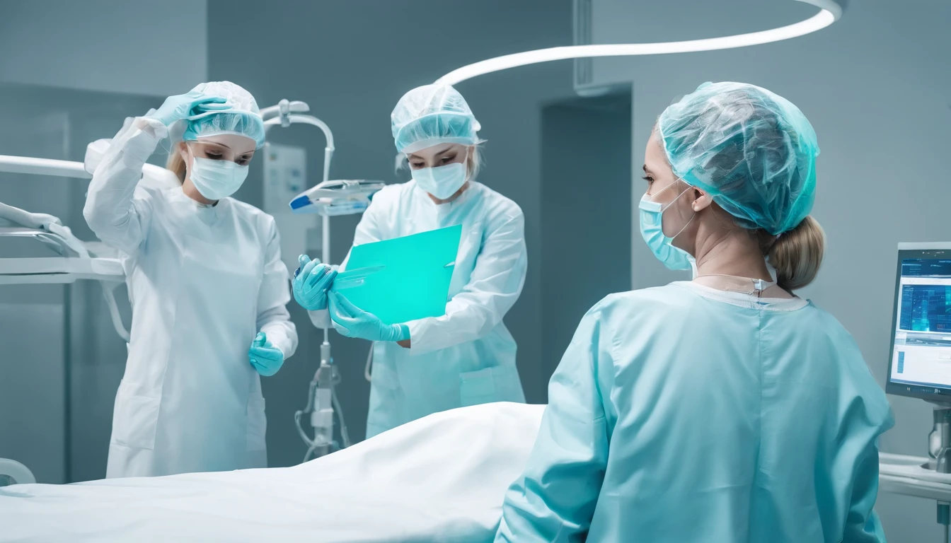 (melhor qualidade,Altas:1.2),leito hospitalar,equipamentos hospitalares,medical supplies,paciente em leito hospitalar,immobile patient,Quarto Hospitalar,sterile environment,Paredes brancas,Medical Monitor,clear lighting,enfermeiro que cuida do paciente,Busy hospital scene,atmosfera estressante,medical intervention,Medical care,tranquilizer injection,calm expression on the patient's face,medical mask and gloves,hospital sheet,Avental Hospitalar,cobertor dobrado,IV gotejamento,heart rate monitor,blood pressure cuff,ambiente tranquilo,ambiente tranquilo,medical professionals,profissionalismo,Efficient medical service,meticulous attention to detail,sterilization process,Accurate medical procedures,ambiente luminoso e limpo,Standard medical equipment,well-organized medical equipment,Ambiente calmo e tranquilo,atmosfera serena,quality healthcare,Modern medical facilities,state-of-the-art medical equipment,advanced medical technology,Cuidado centrado no paciente,Accurate Diagnosis,patient safety,medical knowledge,compassionate health care providers,peaceful recovery environment,Fast and effective medical treatment,Meticulous care and service,Efficient operation,PAPR(hospital mask),Comfortable hospital room,monitoramento adequado do paciente,prompt medical intervention,Rapid emergency response,equipe de enfermagem atenciosa,Privacidade do paciente,Respectful and empathetic care