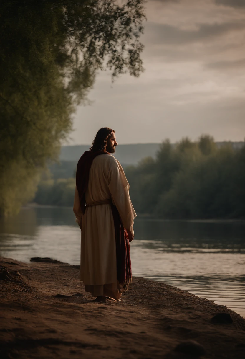 jesus on a riverbank