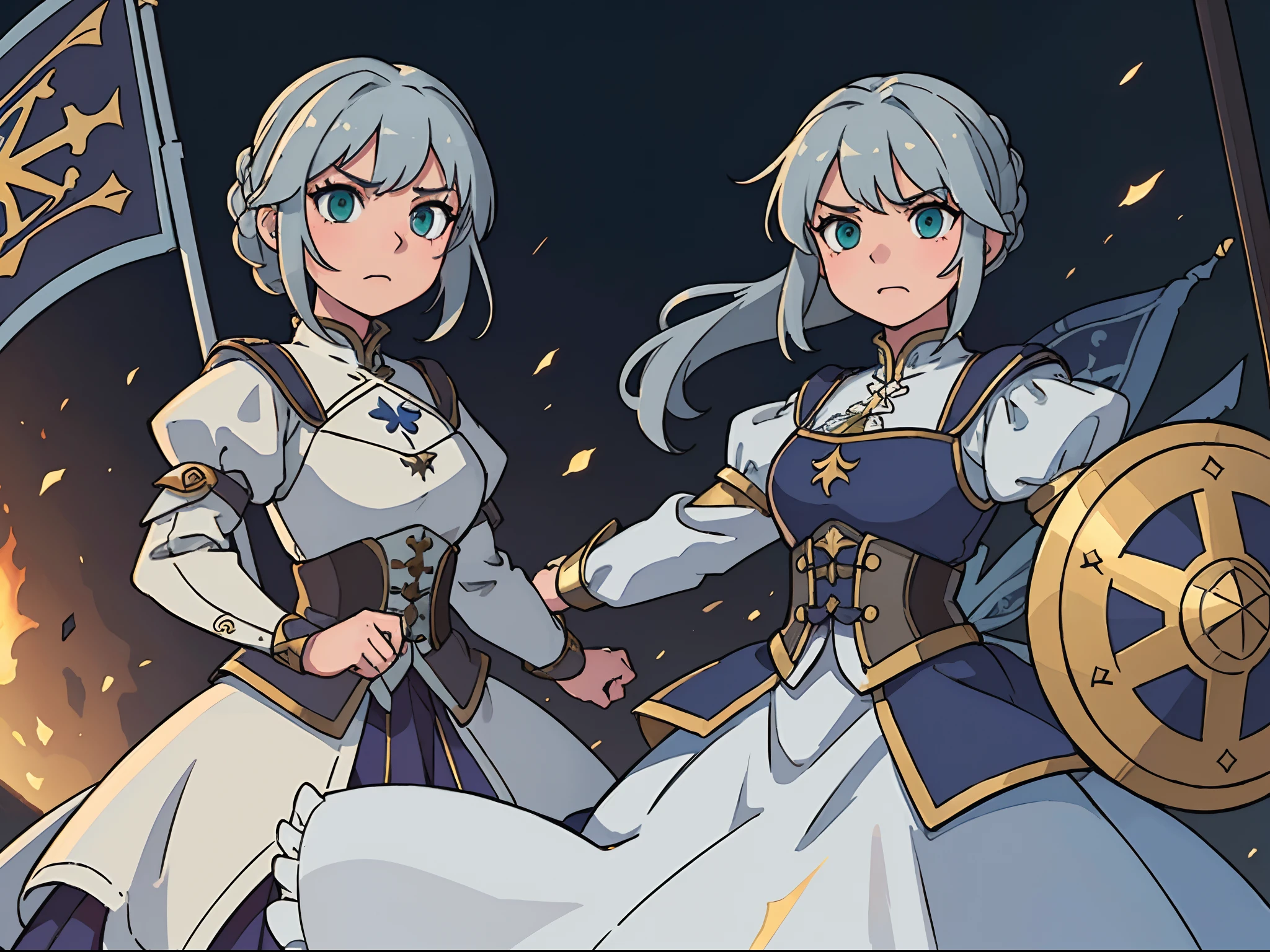 um desenho animado de uma mulher com uma espada e um vestido azul, protagonista feminina 👀 :8, Menina da armadura, knights of zodiac girl, hero 2 d fanart artsation, Cushart Kenz, she is ready to fight, valkyrie style character, Armadura azul, portrait knights of zodiac girl, coriolios rpg estilo de arte, final fantasy tactics character