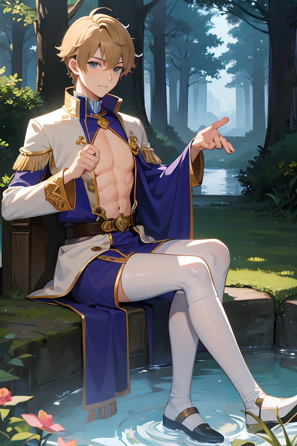 Prince Castle in the forest twinks male people Put the character in front