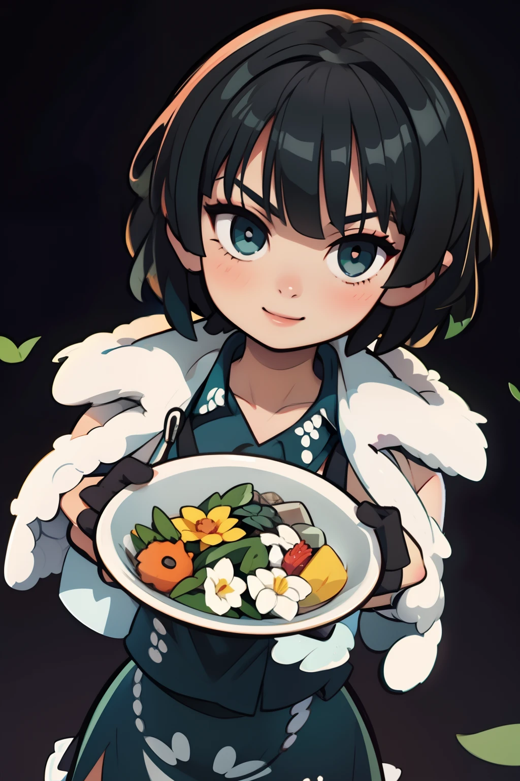 Fubuki en chibi, sonriente, feliz.