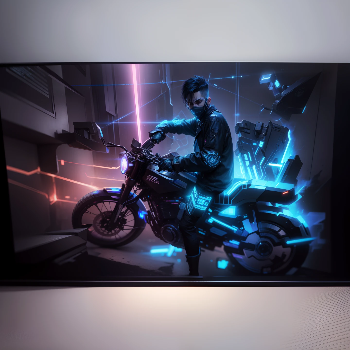 Change background cyber punk handsome boy, realistic face, 8k ultra realistic ๐๐๐๐๐ ๐๐๐๐๐๐๐๐ ๐๐๐,