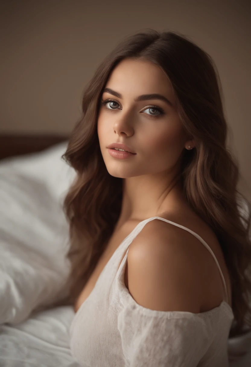 arafed woman fully , sexy girl with brown eyes, ultra realistic, meticulously detailed, portrait sophie mudd, brown lush hair and large eyes, selfie of a young woman, bedroom eyes, violet myers, without makeup, natural makeup, looking directly at the camera, face with artgram, subtle makeup, stunning full body in Tel Aviv