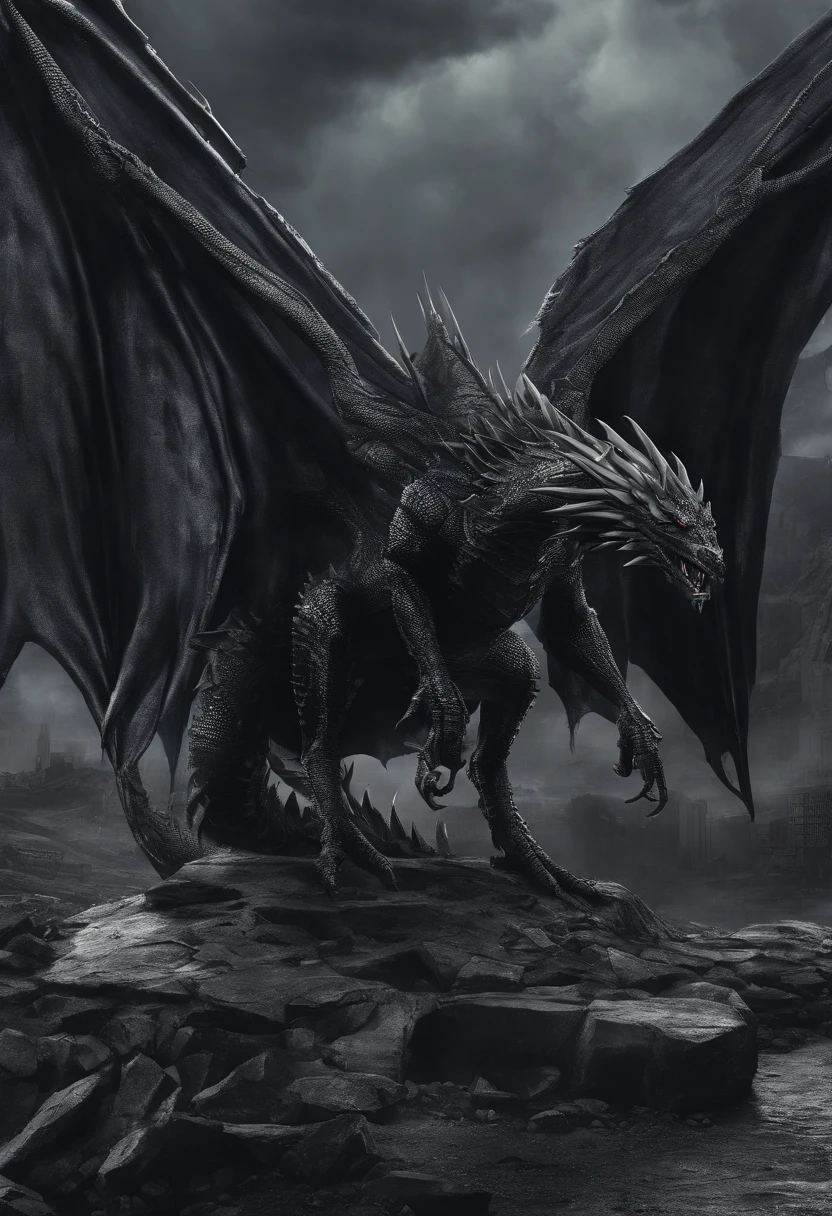 Dark Dragon of geo data in the style of detailed hyperrealism photoshoot