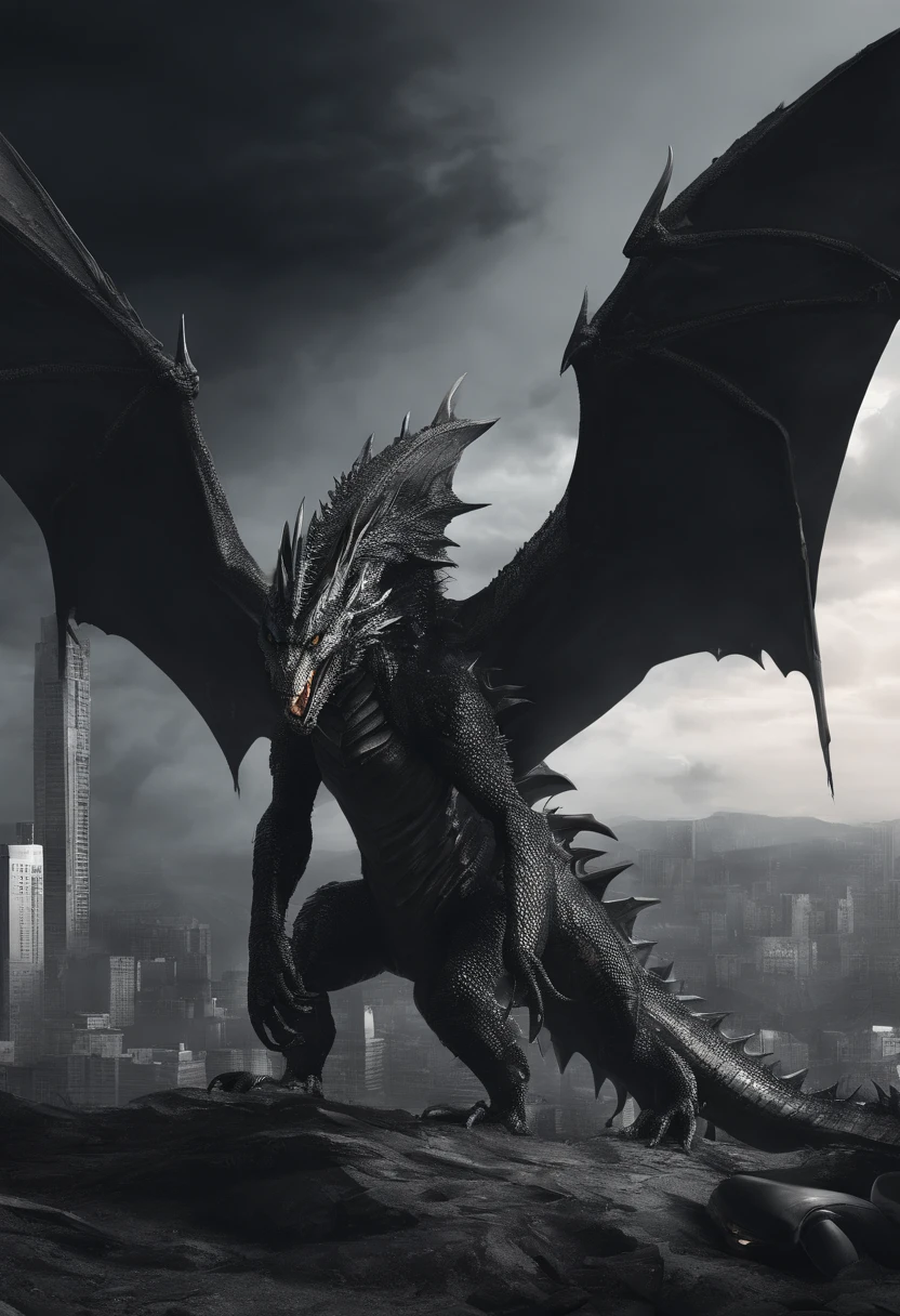 Dark Dragon of geo data in the style of detailed hyperrealism photoshoot