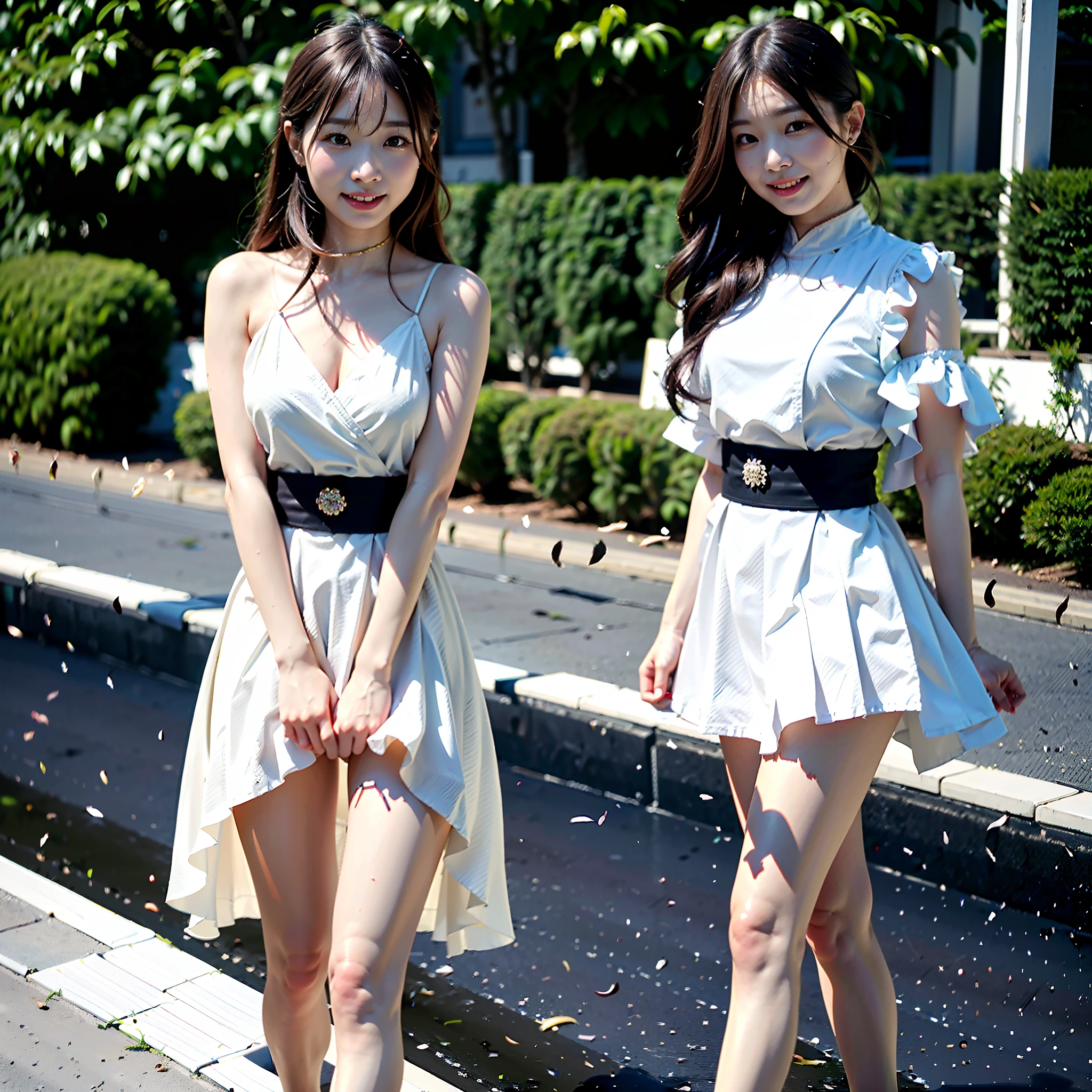 (Best Quality, 8K, 32K, masutepiece, nffsw:1.2),phot of a beautiful Japanese women,1 woman, (mournful smile,blush:1.1),Looking at Viewer,(Dress skirt:1.2),Detailed legs,(Spread legs:1.2),(White panties:0.9),(wind lift:1.6), Full body,Windy,In the street、Walk through the vents、subway