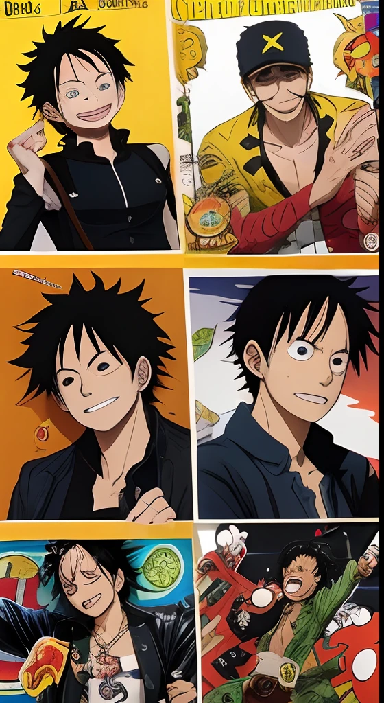 personagem de anime com uma espada e uma camisa amarela segurando duas espadas, Roronoa Zoro, de one piece, Estilo Eiichiro Oda, inspirado em Eiichiro Oda, Estilo One Piece, Melhor Design de Personagens de Anime, anime afiado de alta qualidade, Luffy (one piece, carregando espadas nas costas, Estilo de Eiichiro Oda, one piece artstyle, Luffy