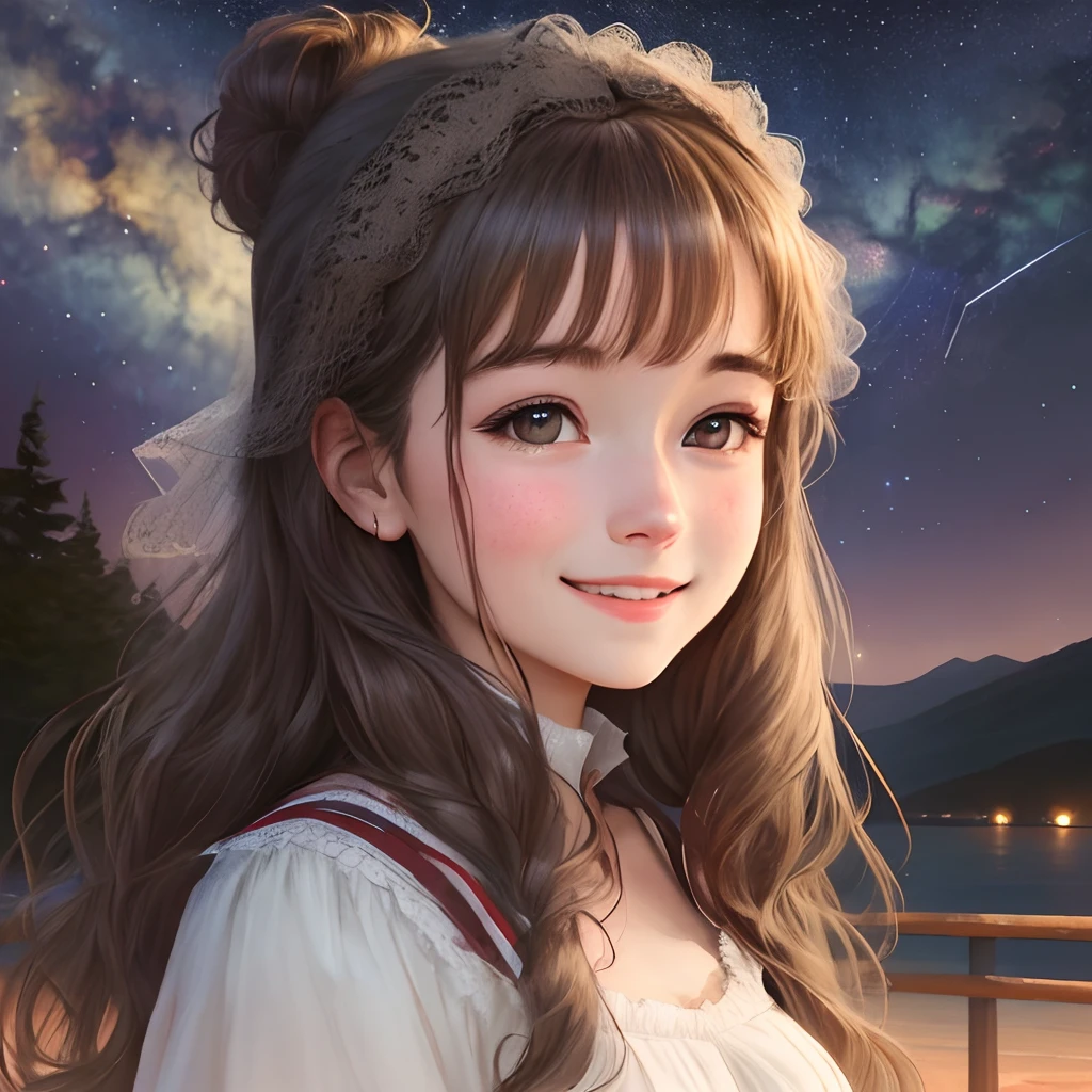 Girl who looks at the stars , je veux voir son visage avec de la joie