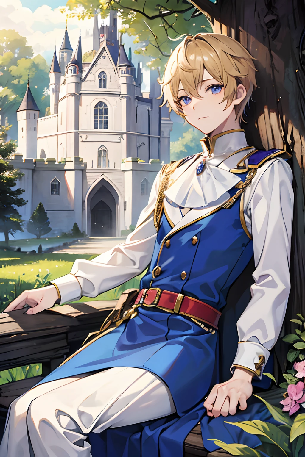 Prince Castle in the forest twinks male people Put the character in front