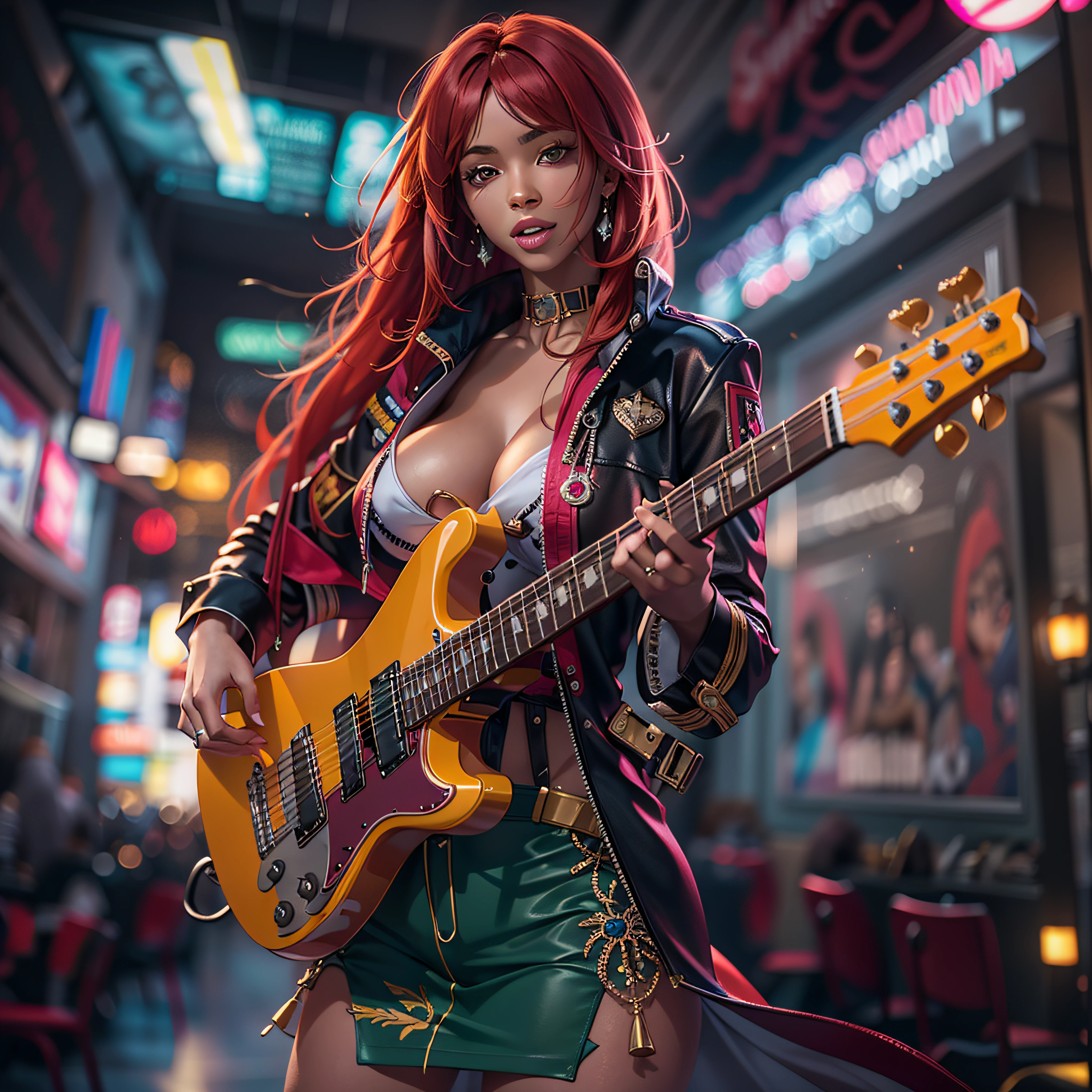 matrix Masterpiece epic girl Diva Urban deep path Jinx play handled guitar optimal sunLight meticulously intricate luminescence volumetric lightning contrast ultra_high_resolution ultra pro-Photorealistic ultra_high_quality ultra_sharpness focus accurate max perfection reflex graduated reflection extreme improved Octane-rendered opengl-shaders glsl-shader UHD XT3 64K 32K 16K 8K DSLR HDR UnrealEngine5 romm rgb pbr ombre analogique color-coded shading 3DCG fxaa global illumination cgi vfx sfx fkaa txaa rtx ssao post-processing post-production cell-shading tone-mapping augmented Divine female synthetic headgear glass transparent "singning" micro mercury gold sundrop contre-jours "Heavy Metal" scene music floraison Will-o'-the-wisp cyberpunk Goddess "Willow Smith" dazzling play guitar Cosplay decorated Cowgirl USA flag Fancy Vivid Yellow jukebox Symmetrical Athletic Hairstyle Dreads bangs extatique Tamned Skin gorgeous sensual Effects Cheekbones Embarrassed redderer eye-liner saphirs saturate ultra_beautiful_eyes dark black pupils brown iris lazulis turquoise mouth open tongue teeth obvious smiles howling Floating Jacket Eccentric Cape onyx Shoulders-Off Shirt Lace Clavicles White Papillotes embroidered breasts huge falling sideboob satin corsait red thick leather felt skirt matching ample swinging spinel navel waist reveal belt-chastity heart diamond padlock silver agate pubis bristles scarlet pubis-hairy indigo silk snap garters thighs legs boots, dancer nickel guitar fire fleuraison bees tin incandescentes CGSCOSITY tattoo Cristallines hearth rubis invoque monster bee (EOS R6 135mm 1/1250s f/2.8 ISO400) blastflashlight flash blow glow opale straight guitar case heavy chrome flat rune lava bands glyphes Tourmaline plasma chef-d' equirectangular 360 background beholder chaos strange population Earth outdoor mirror engravings handcuff Bruce_Weber girls sex "luis Royo" naked nsfw varied multi etc.