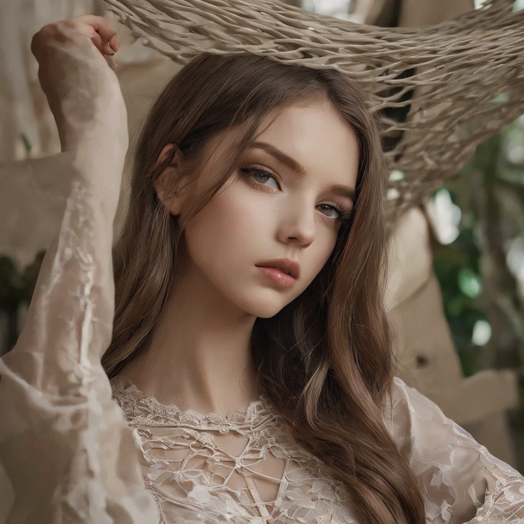 Girl with symbolic clothes of gothic hammock, 。.com (Arame farpado do corpo) cabelos morenos,Extremidades dos cabelos grisalhos mulher argada com cabelo comprido sentada em uma cadeira com uma camisa amarela, 18 anos, imagem frontal, 19-year-old girl, 1 6 anos, em torno de 1 9 anos, com cabelos longos, Anastasia Ovchinnikova, Viktoria Gavrilenko, sem maquiagem, foto da menina, Ekaterina, Taran Dasha
