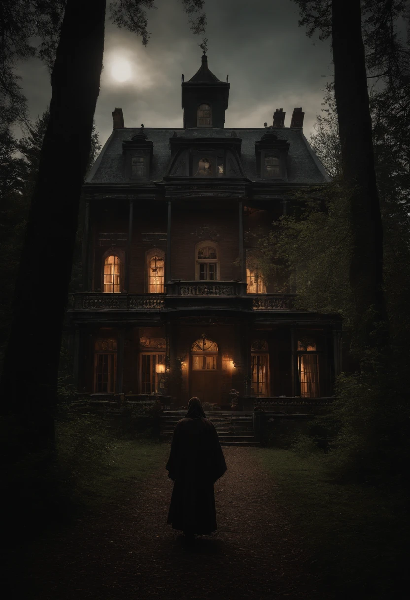 In the heart of the ancient forest, a forsaken mansion stands, shrouded in darkness and secrets. You, a fearless explorer, venture into the depths of this eerie abode, armed with only a flickering lantern and your unwavering determination. Little do you know, lurking within the shadows, a malevolent entity awaits, a tall, muscular figure cloaked in a tenebrous robe. His skin, a haunting shade of tawny, exudes an aura both terrifying and mystifying. Capture the spine-chilling encounter with this enigmatic being in your next horrifying YouTube video.
